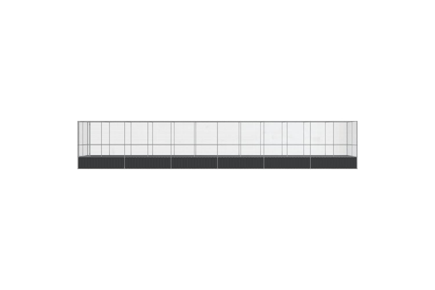 Vidaxl Aviary With Extension Silver 1246x207x212 Cm Steel-3