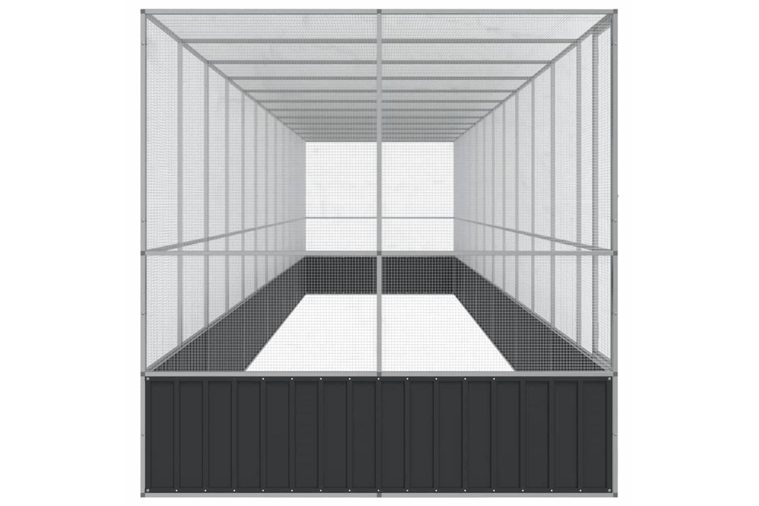 Vidaxl Aviary With Extension Silver 1246x207x212 Cm Steel-4