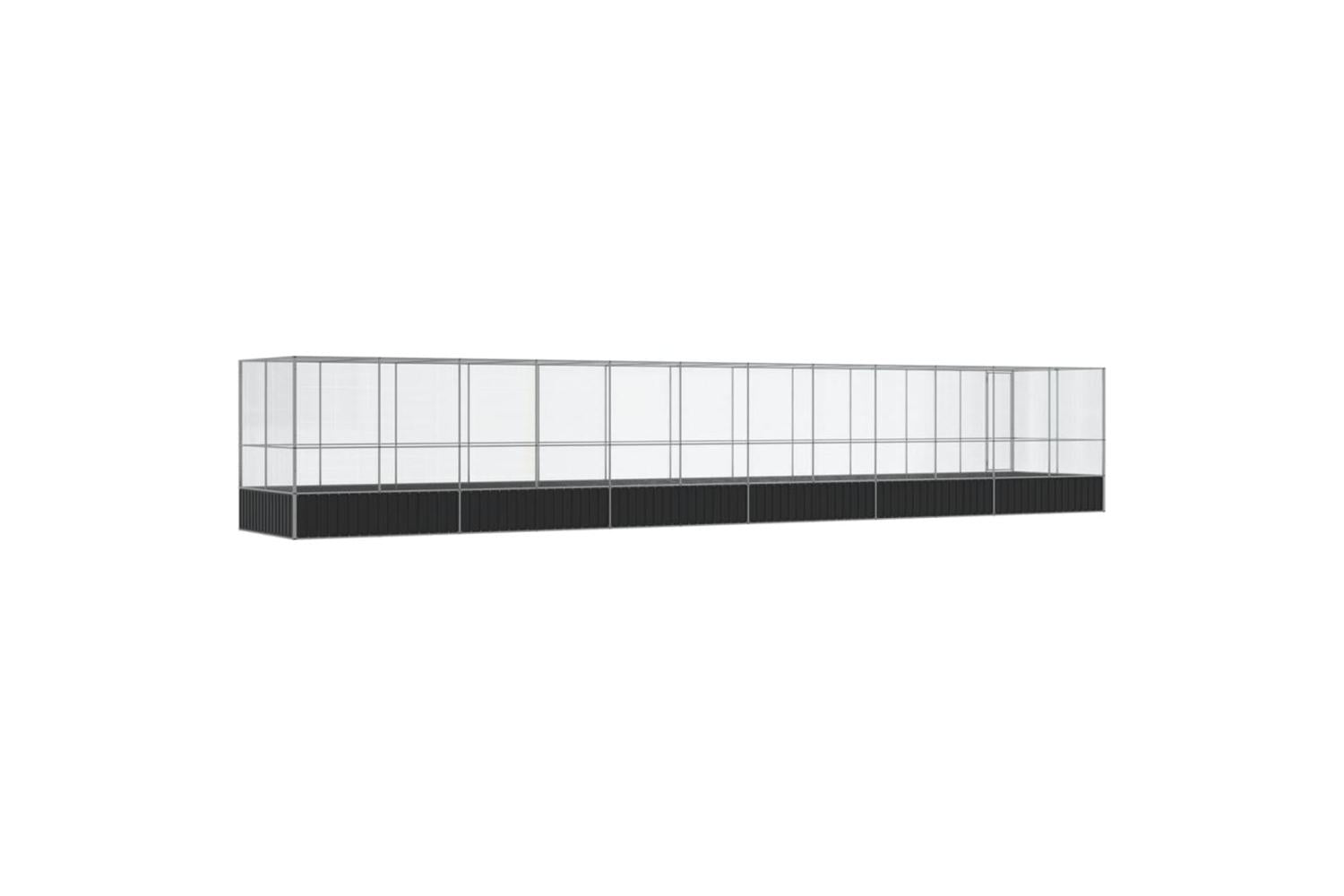 Vidaxl Aviary With Extension Silver 1246x207x212 Cm Steel-5