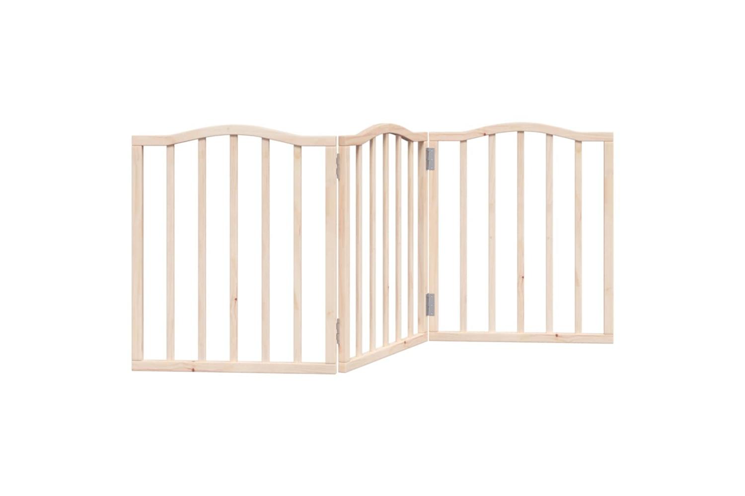 Vidaxl Dog Gate Foldable 3 Panels 150 Cmpoplar Wood-2