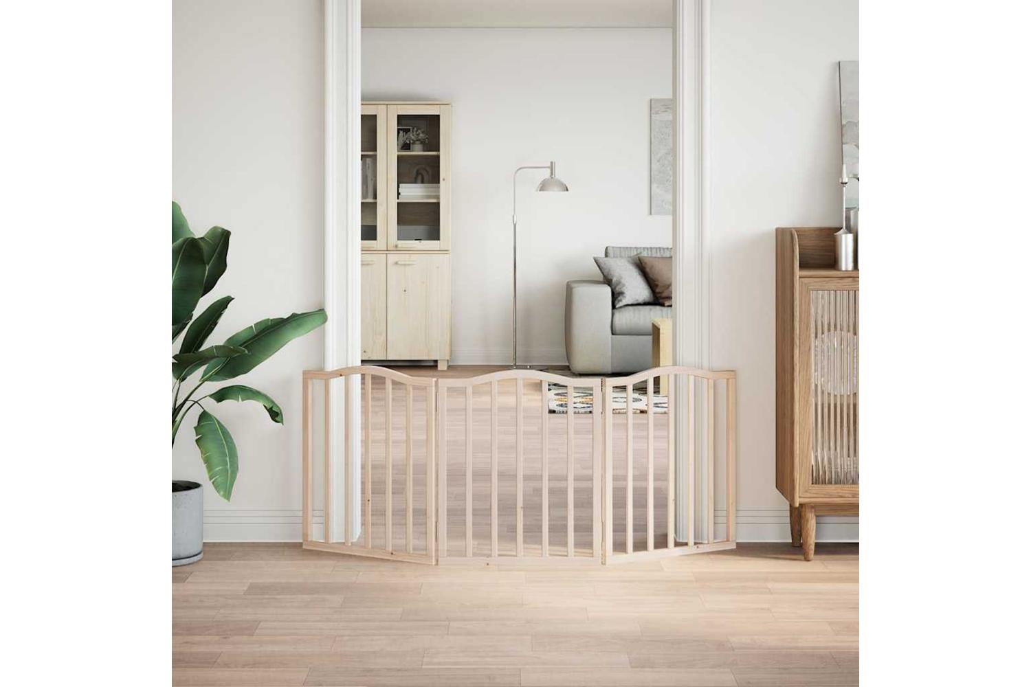Vidaxl Dog Gate Foldable 3 Panels 150 Cmpoplar Wood-3
