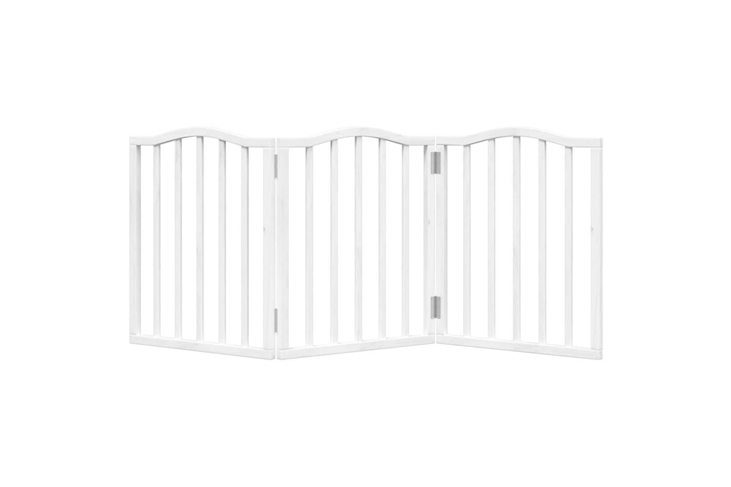 Vidaxl Dog Gate Foldable 3 Panels White 150 Cmpoplar Wood-4