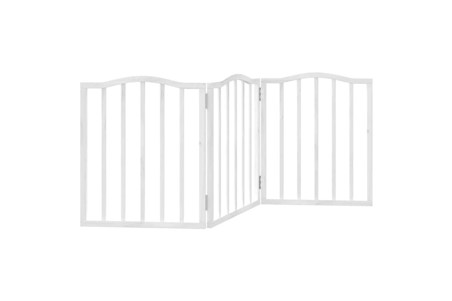 Vidaxl Dog Gate Foldable 3 Panels White 150 Cmpoplar Wood-6