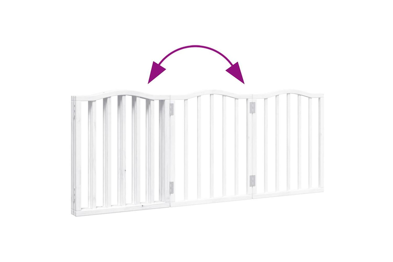 Vidaxl Dog Gate Foldable 3 Panels White 150 Cmpoplar Wood-7
