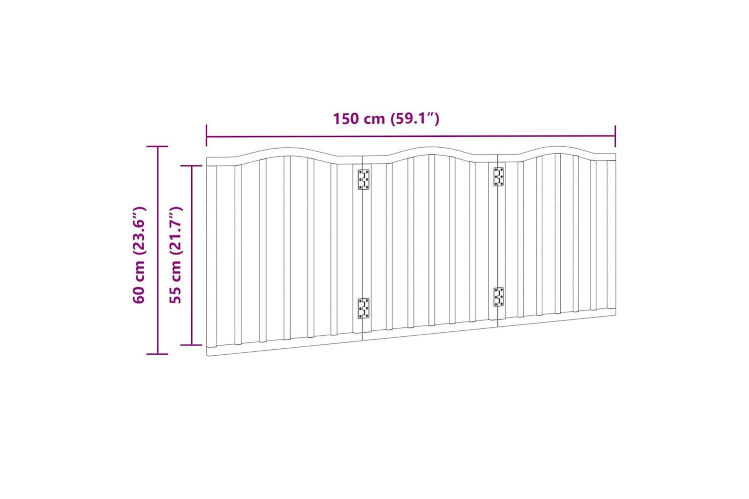 Vidaxl Dog Gate Foldable 3 Panels White 150 Cmpoplar Wood-9