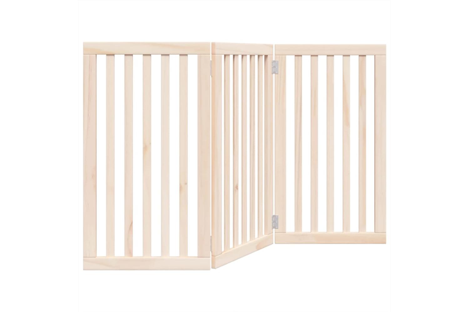 Vidaxl Dog Gate Foldable 3 Panels 150 Cm Poplar Wood-2