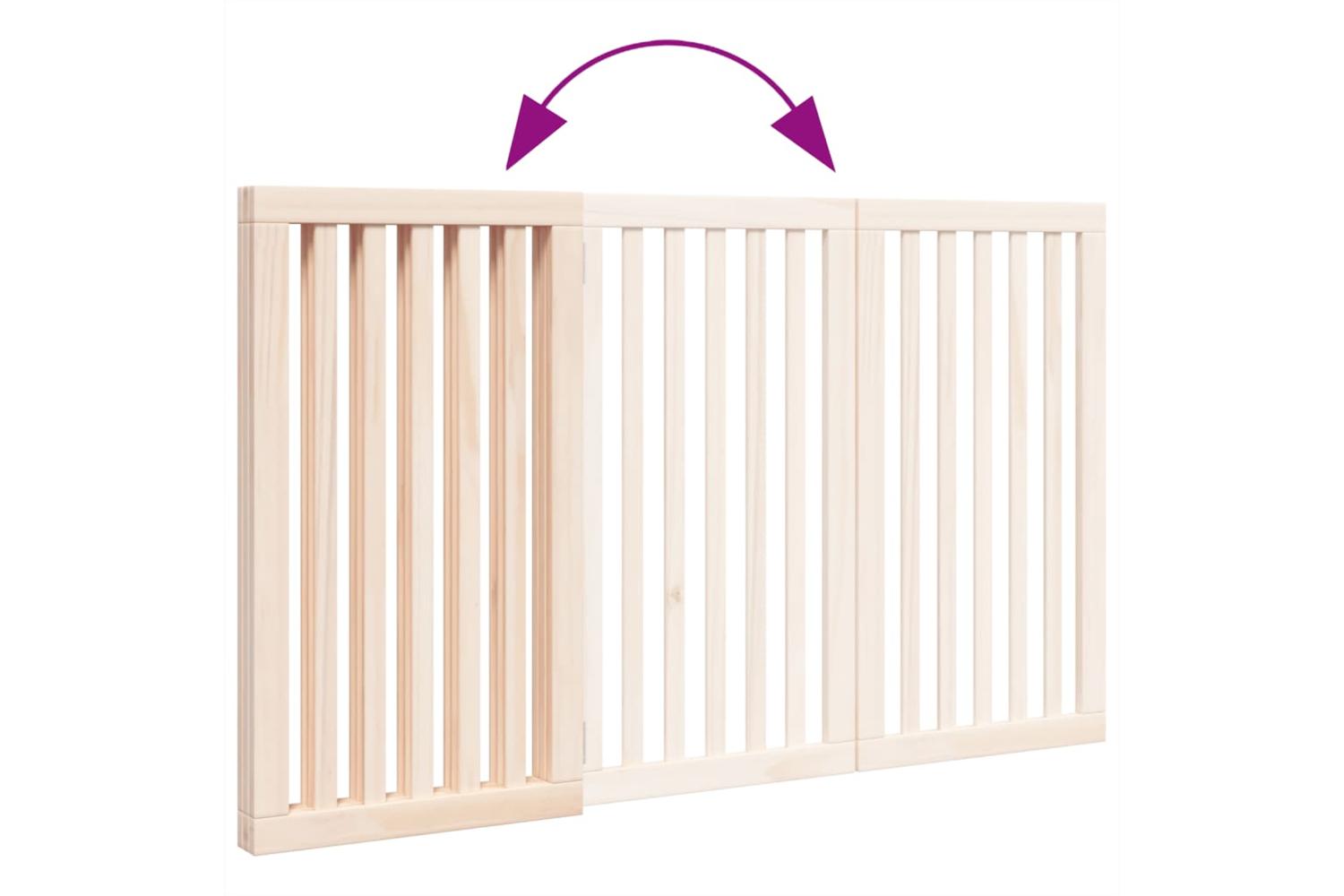 Vidaxl Dog Gate Foldable 3 Panels 150 Cm Poplar Wood-7