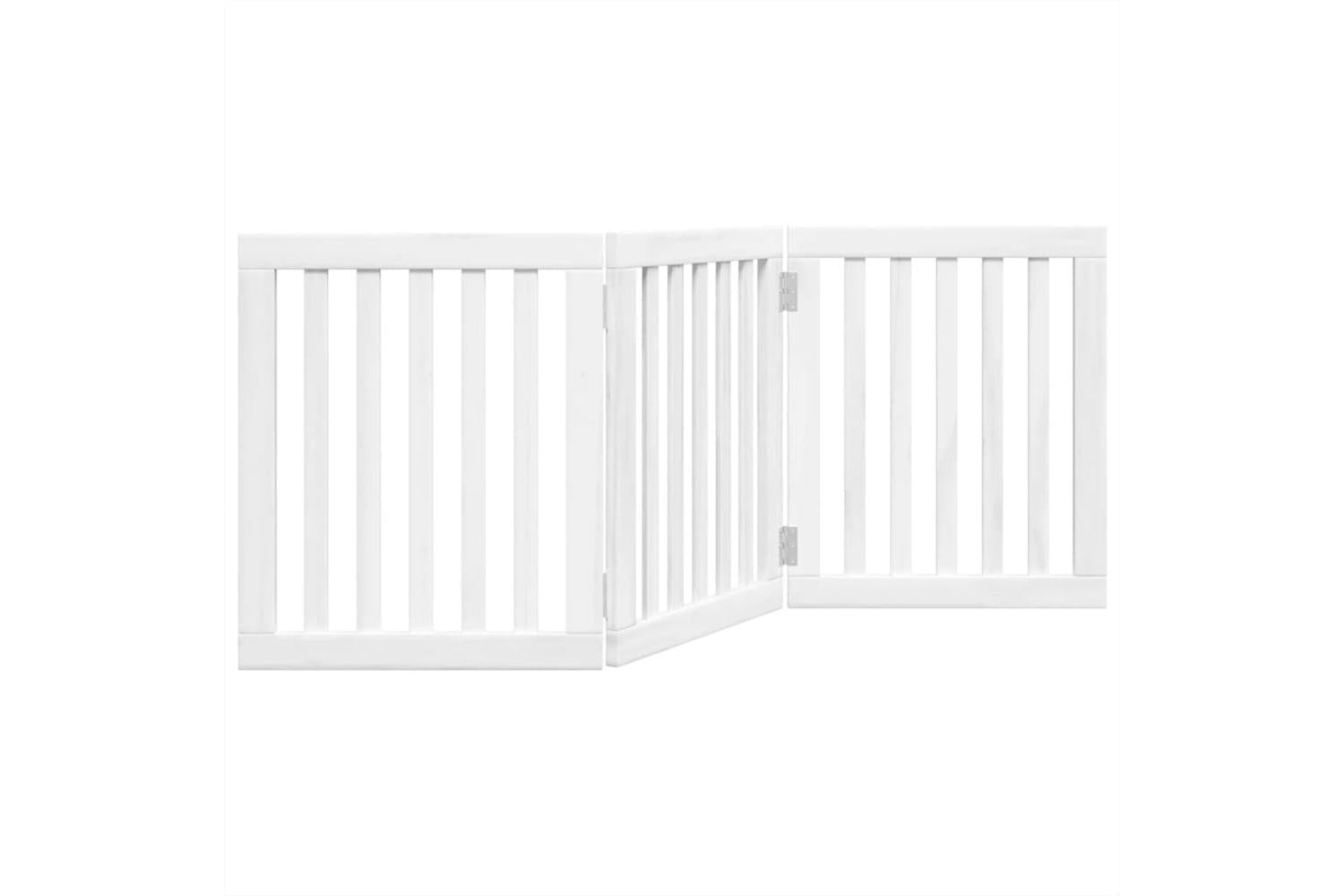 Vidaxl Dog Gate Foldable 3 Panels White 150 Cm Poplar Wood-2