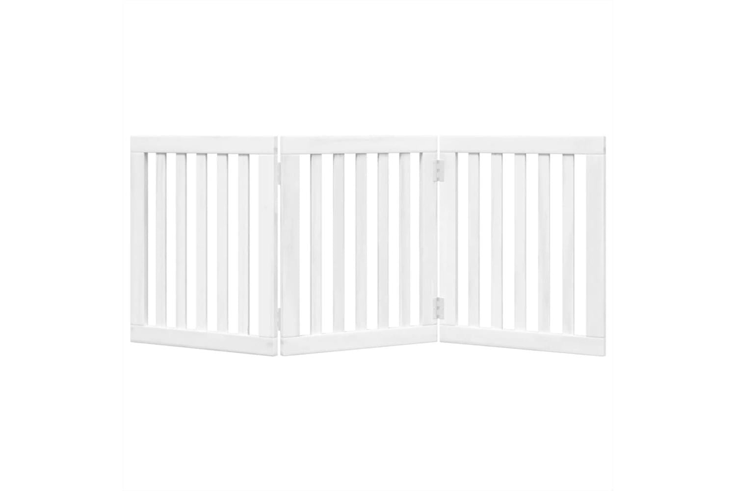 Vidaxl Dog Gate Foldable 3 Panels White 150 Cm Poplar Wood-4