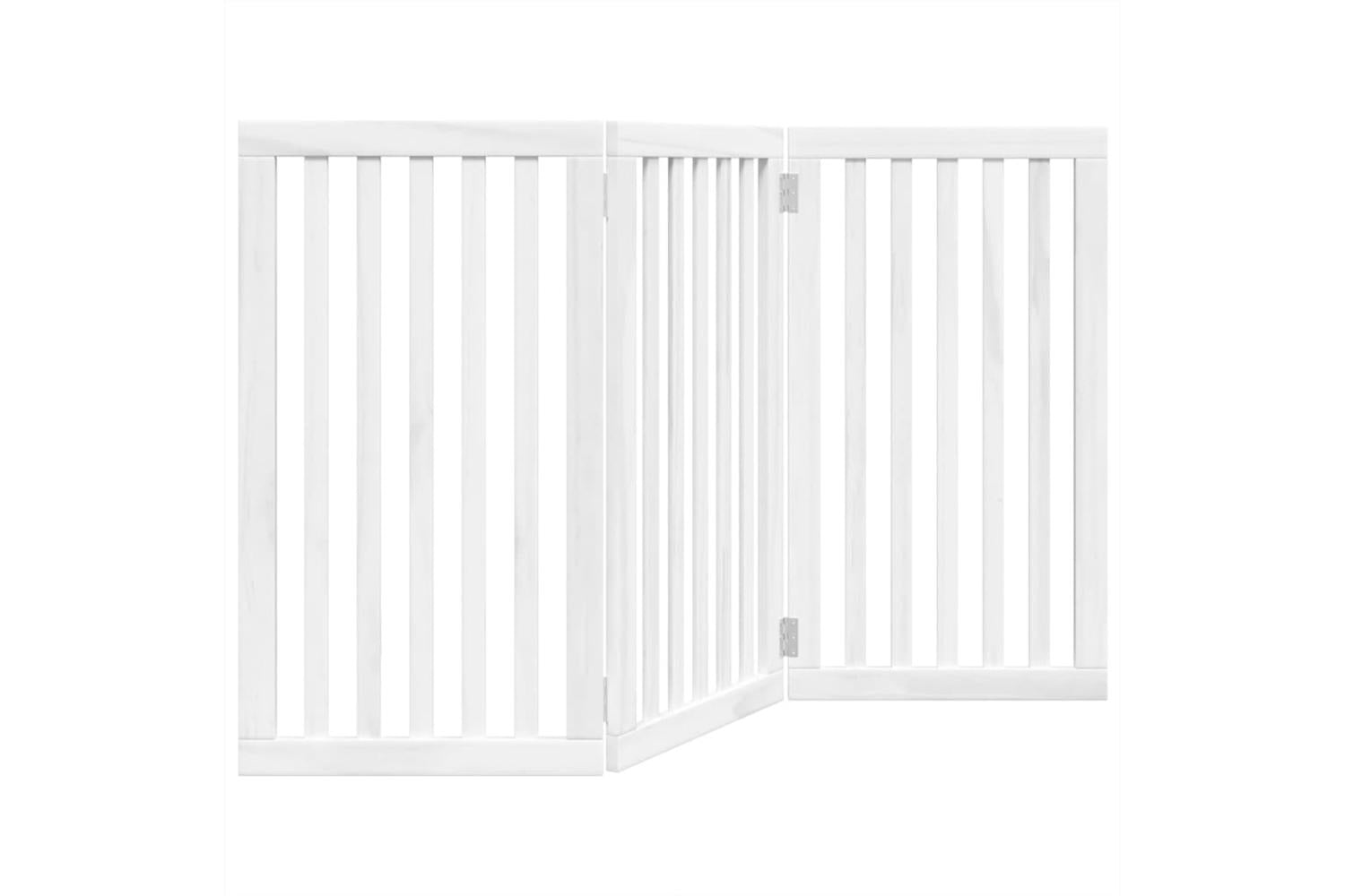 Vidaxl Dog Gate Foldable 3 Panels White 150 Cm Poplar Wood-2