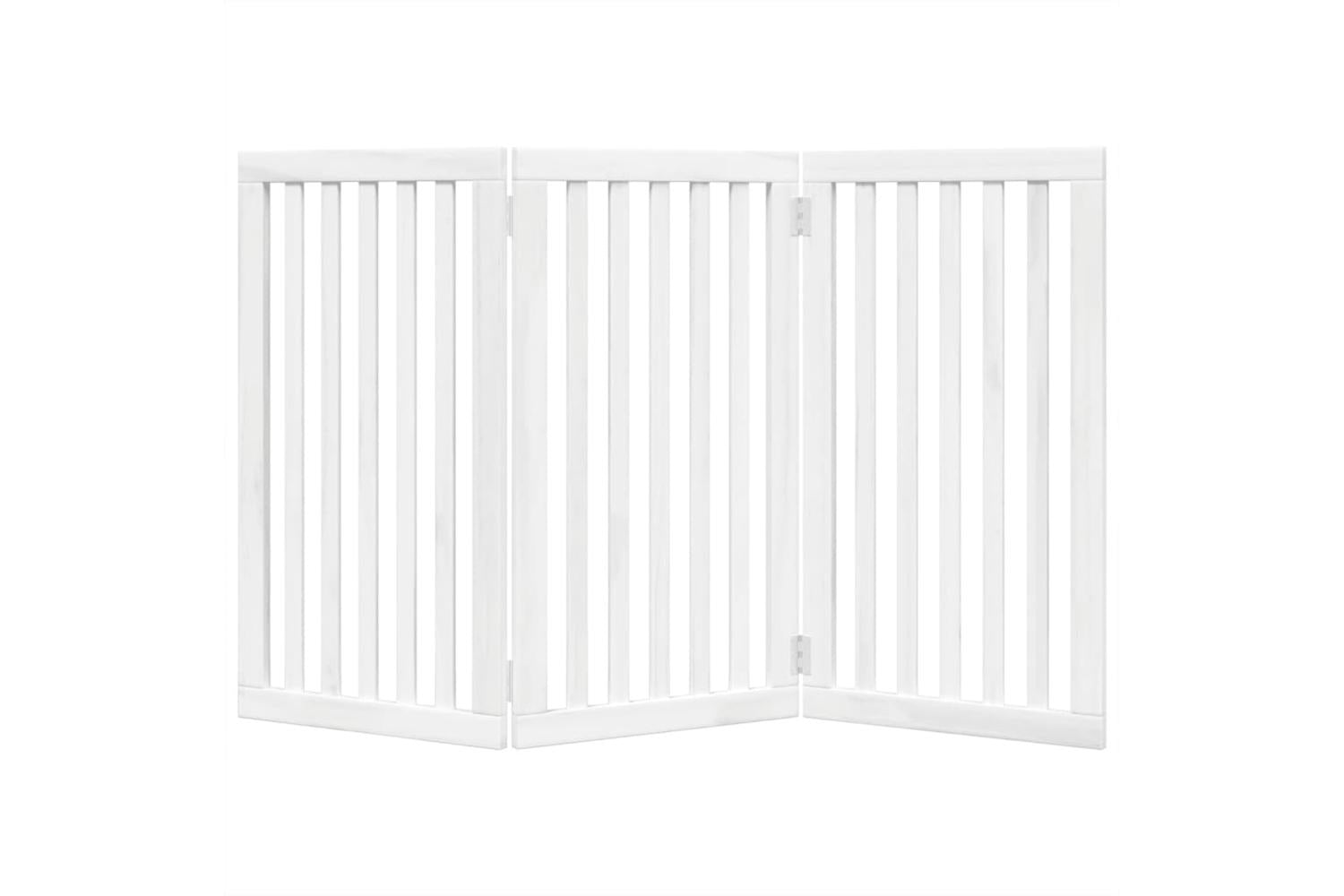Vidaxl Dog Gate Foldable 3 Panels White 150 Cm Poplar Wood-4