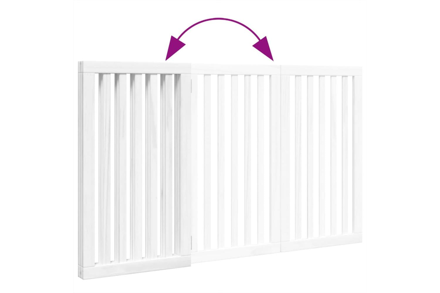 Vidaxl Dog Gate Foldable 3 Panels White 150 Cm Poplar Wood-7