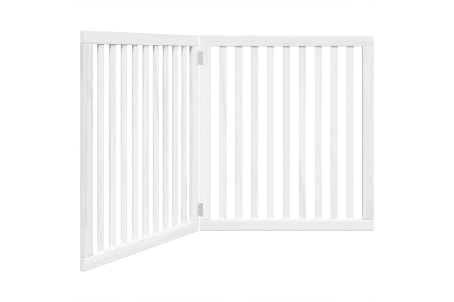 Vidaxl Dog Gate Foldable 2 Panels White 160 Cm Poplar Wood-2