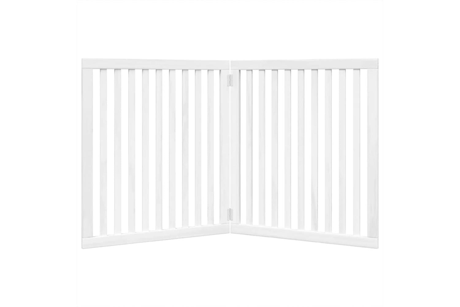 Vidaxl Dog Gate Foldable 2 Panels White 160 Cm Poplar Wood-4