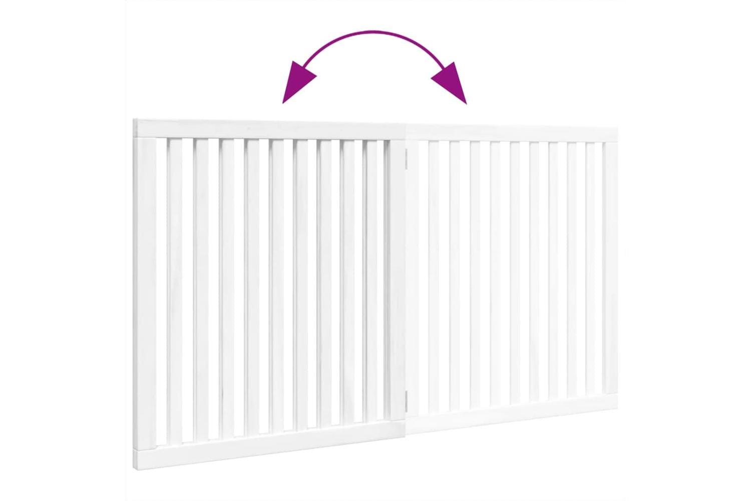 Vidaxl Dog Gate Foldable 2 Panels White 160 Cm Poplar Wood-7