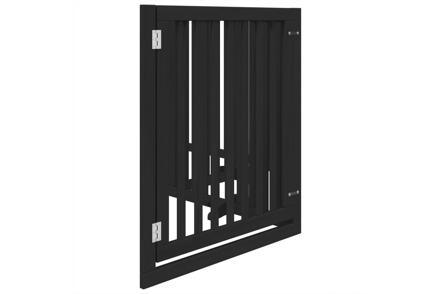 Vidaxl Dog Gate With Door Foldable 4 Panels Black 320 Cm Poplar Wood-5