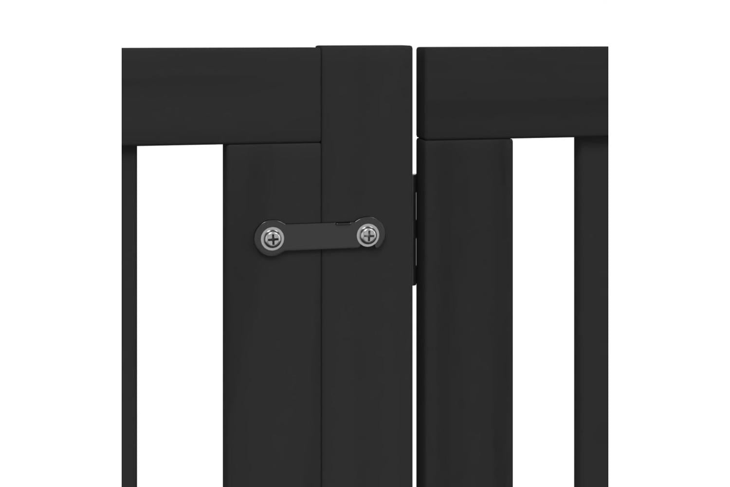 Vidaxl Dog Gate With Door Foldable 4 Panels Black 320 Cm Poplar Wood-9