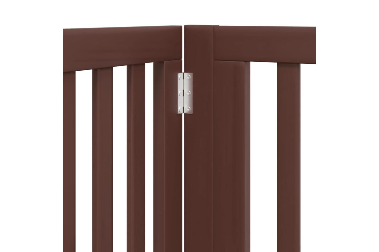 Vidaxl Dog Gate With Door Foldable 4 Panels Brown 320 Cm Poplar Wood-8