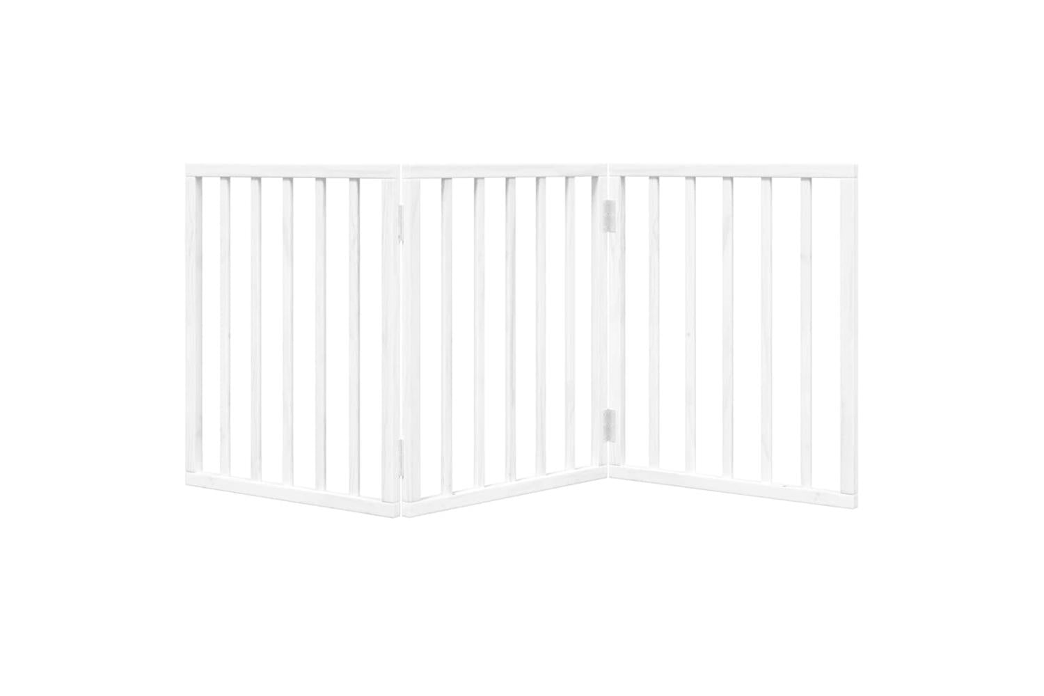 Vidaxl Dog Gate Foldable 3 Panels White 150 Cm Poplar Wood-4