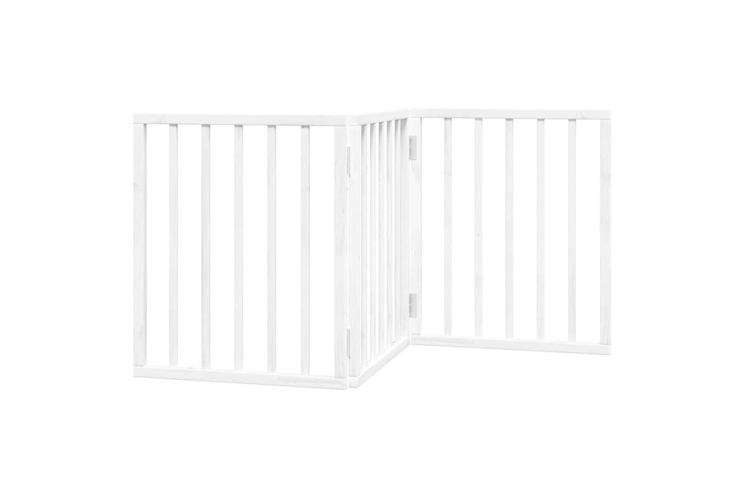 Vidaxl Dog Gate Foldable 3 Panels White 150 Cm Poplar Wood-6