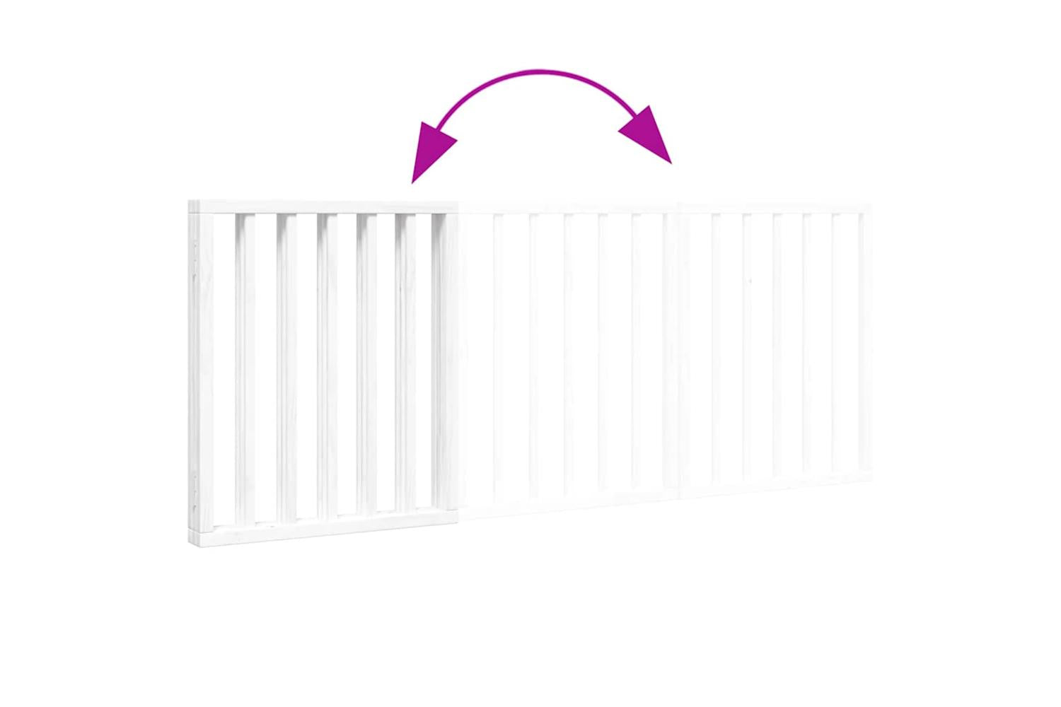 Vidaxl Dog Gate Foldable 3 Panels White 150 Cm Poplar Wood-7