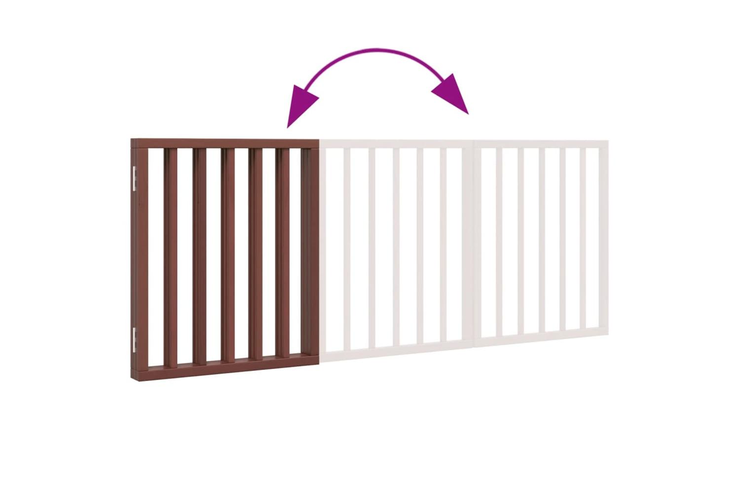 Vidaxl Dog Gate Foldable 3 Panels Brown 150 Cm Poplar Wood-7
