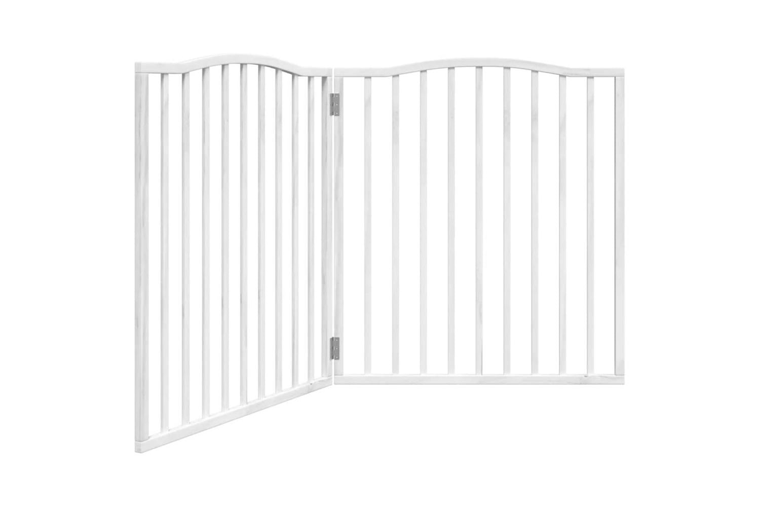 Vidaxl Dog Gate With Door Foldable 4 Panels White 320 Cm Poplar Wood