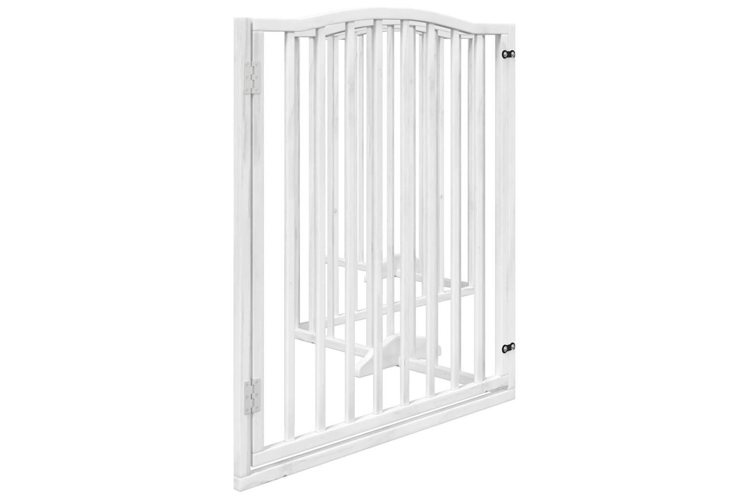 Vidaxl Dog Gate With Door Foldable 4 Panels White 320 Cm Poplar Wood-5