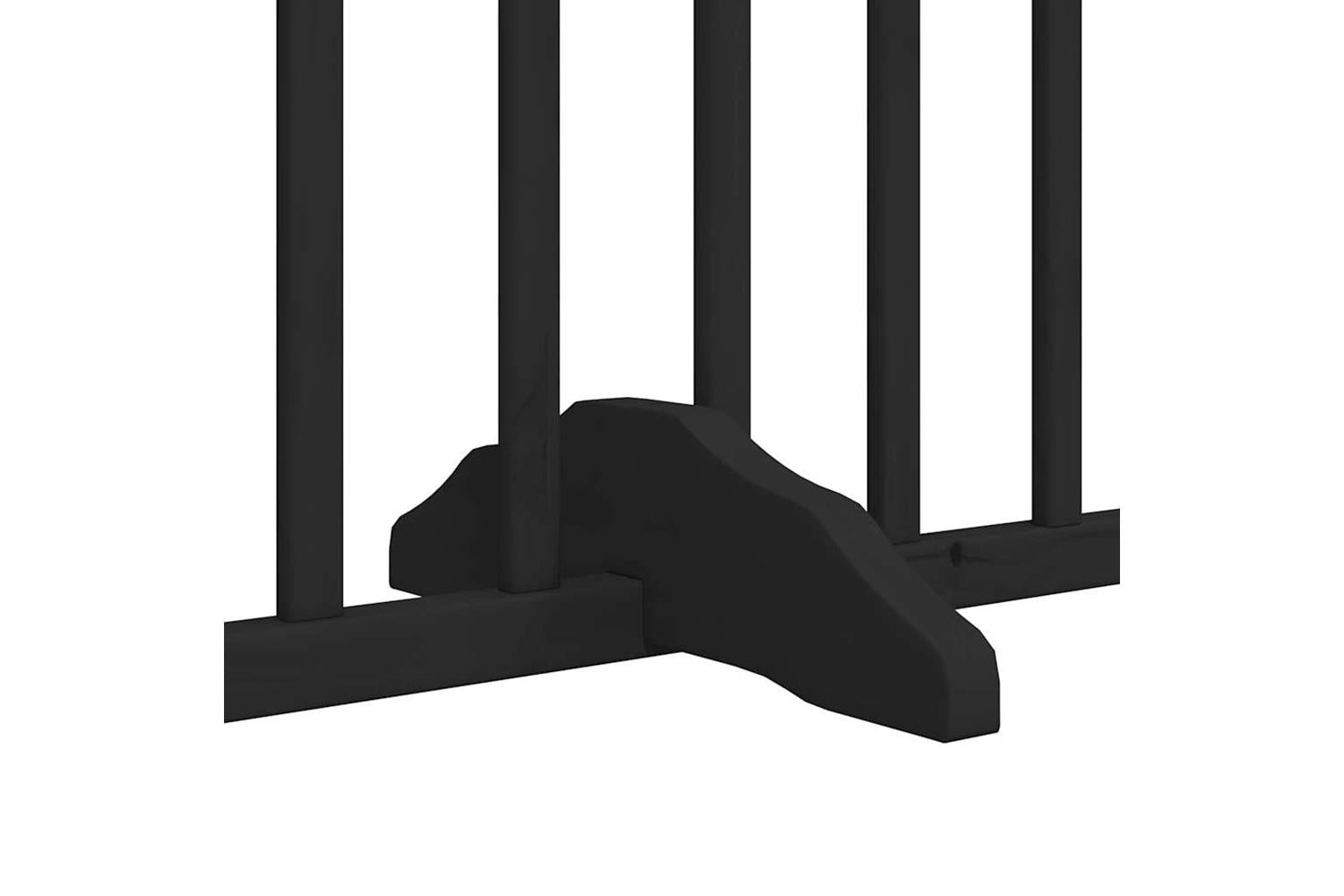 Vidaxl Dog Gate With Door Foldable 4 Panels Black 320 Cm Poplar Wood-9