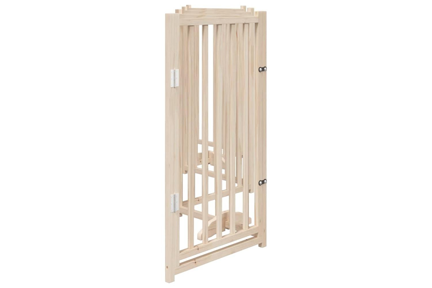 Vidaxl Dog Gate With Door Foldable 6 Panels 300 Cm Solid Wood Fir-5