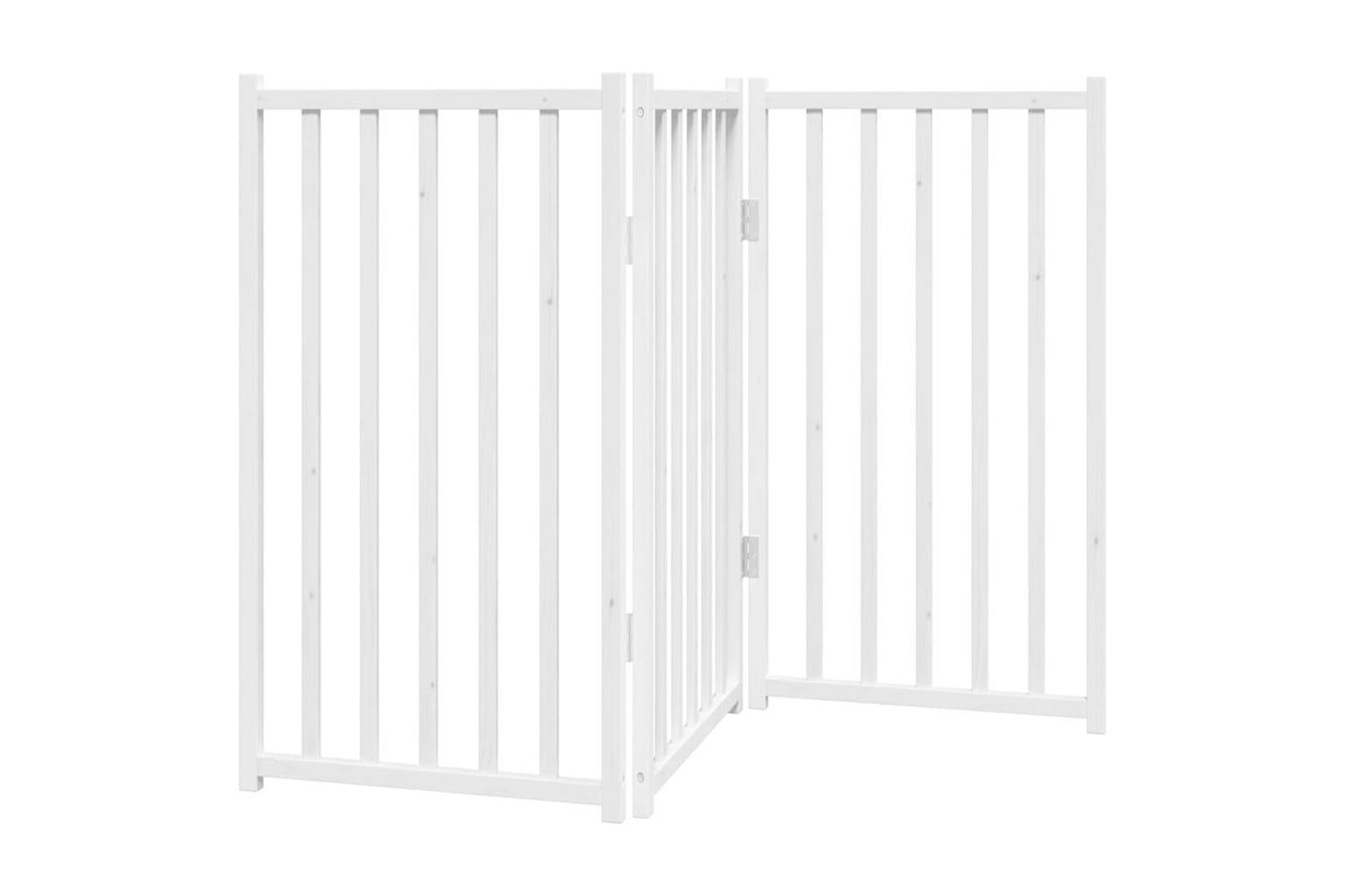 Vidaxl Dog Gate Foldable 3 Panels White 150 Cm Solid Wood Fir-6