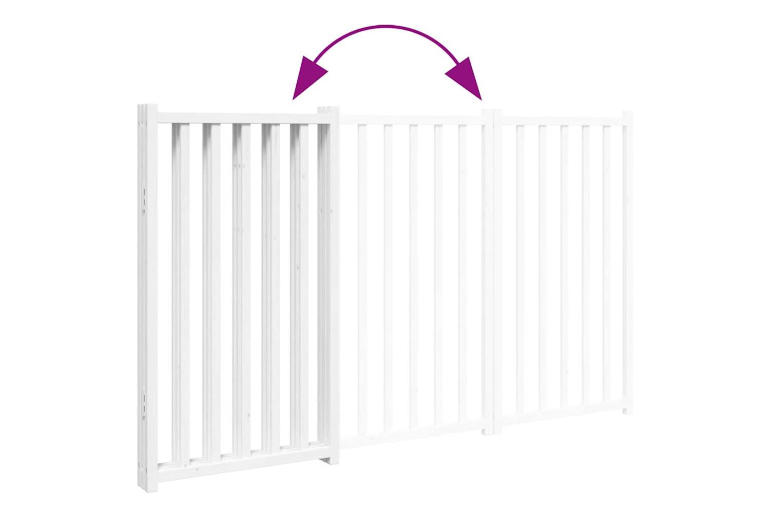 Vidaxl Dog Gate Foldable 3 Panels White 150 Cm Solid Wood Fir-7