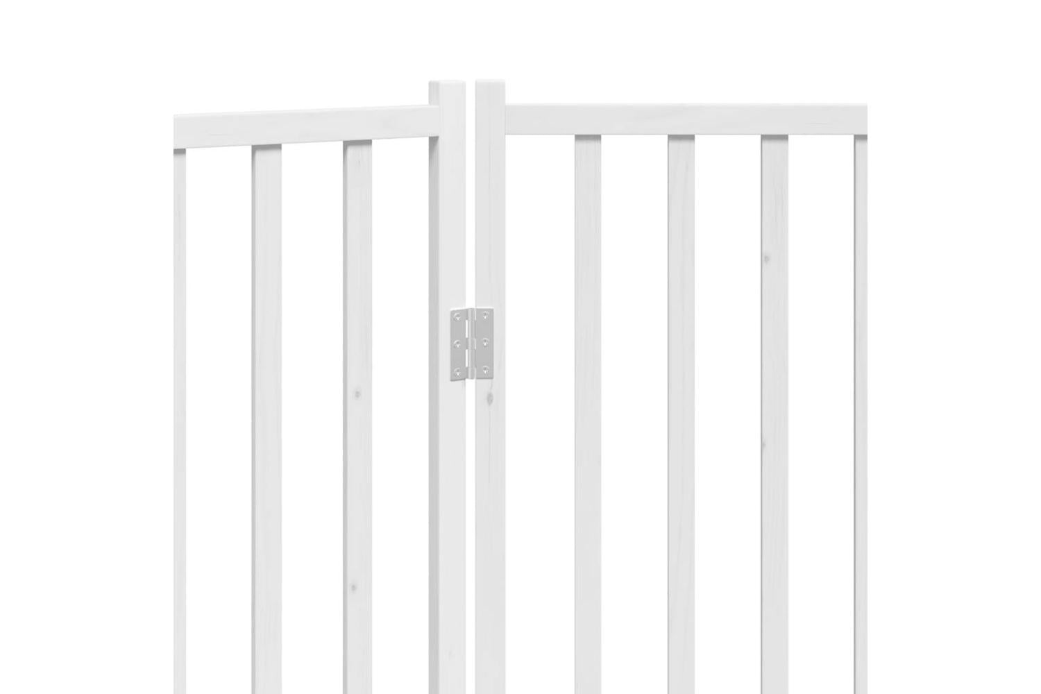 Vidaxl Dog Gate Foldable 3 Panels White 150 Cm Solid Wood Fir-8