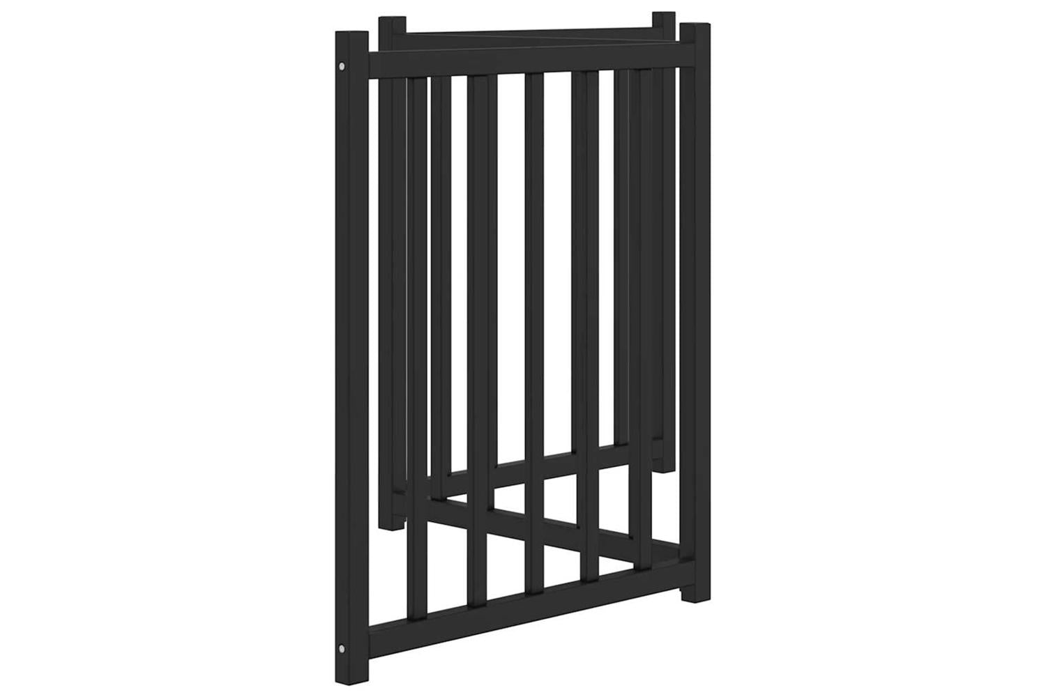 Vidaxl Dog Gate Foldable 3 Panels Black 150 Cm Solid Wood Fir-5