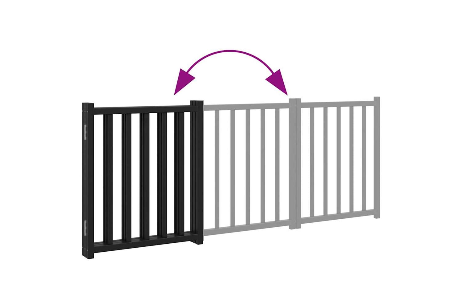 Vidaxl Dog Gate Foldable 3 Panels Black 150 Cm Solid Wood Fir-7