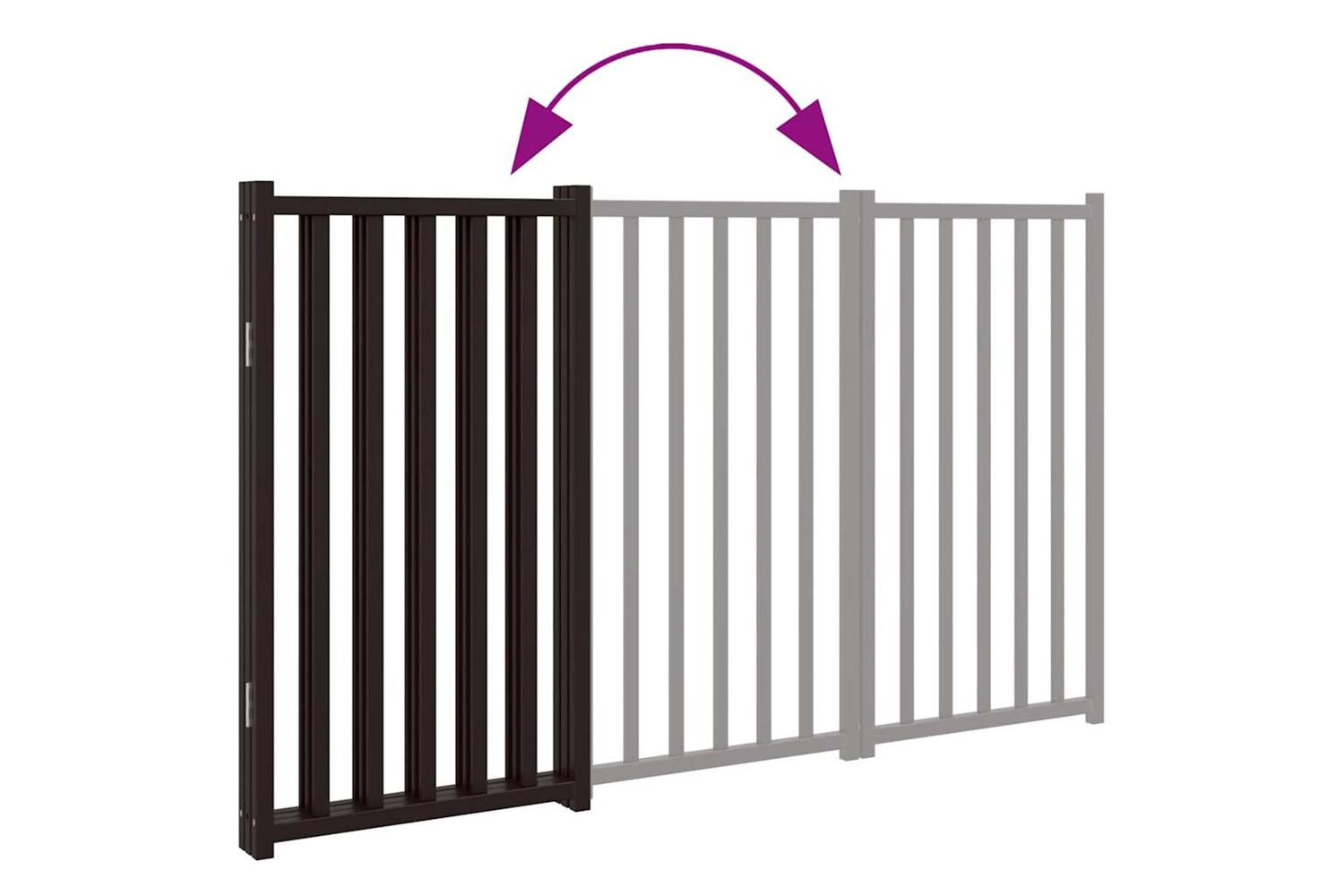 Vidaxl Dog Gate Foldable 3 Panels Black 150 Cm Solid Wood Fir-7