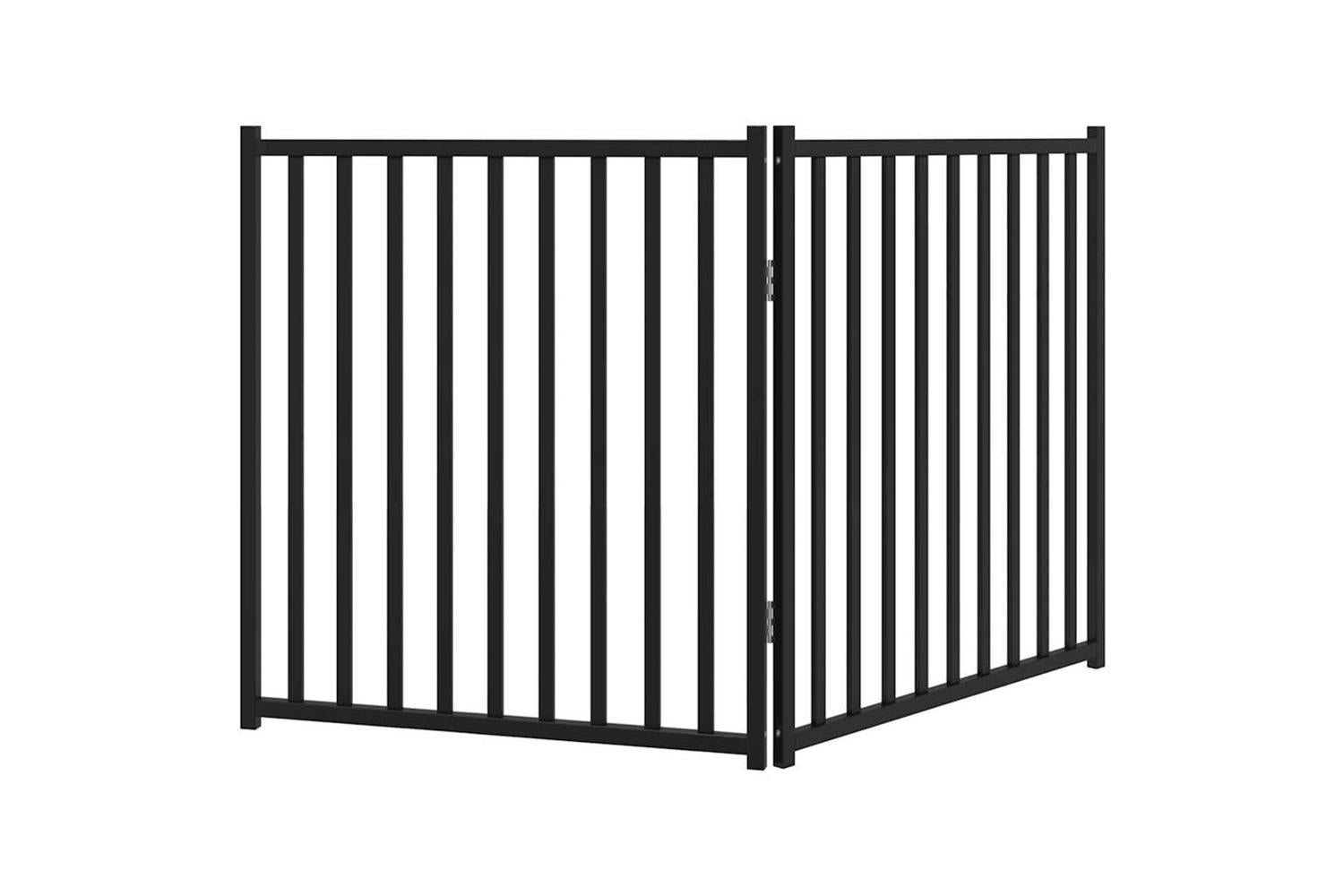 Vidaxl Dog Gate Foldable 2 Panels Black 160 Cm Solid Wood Fir-6
