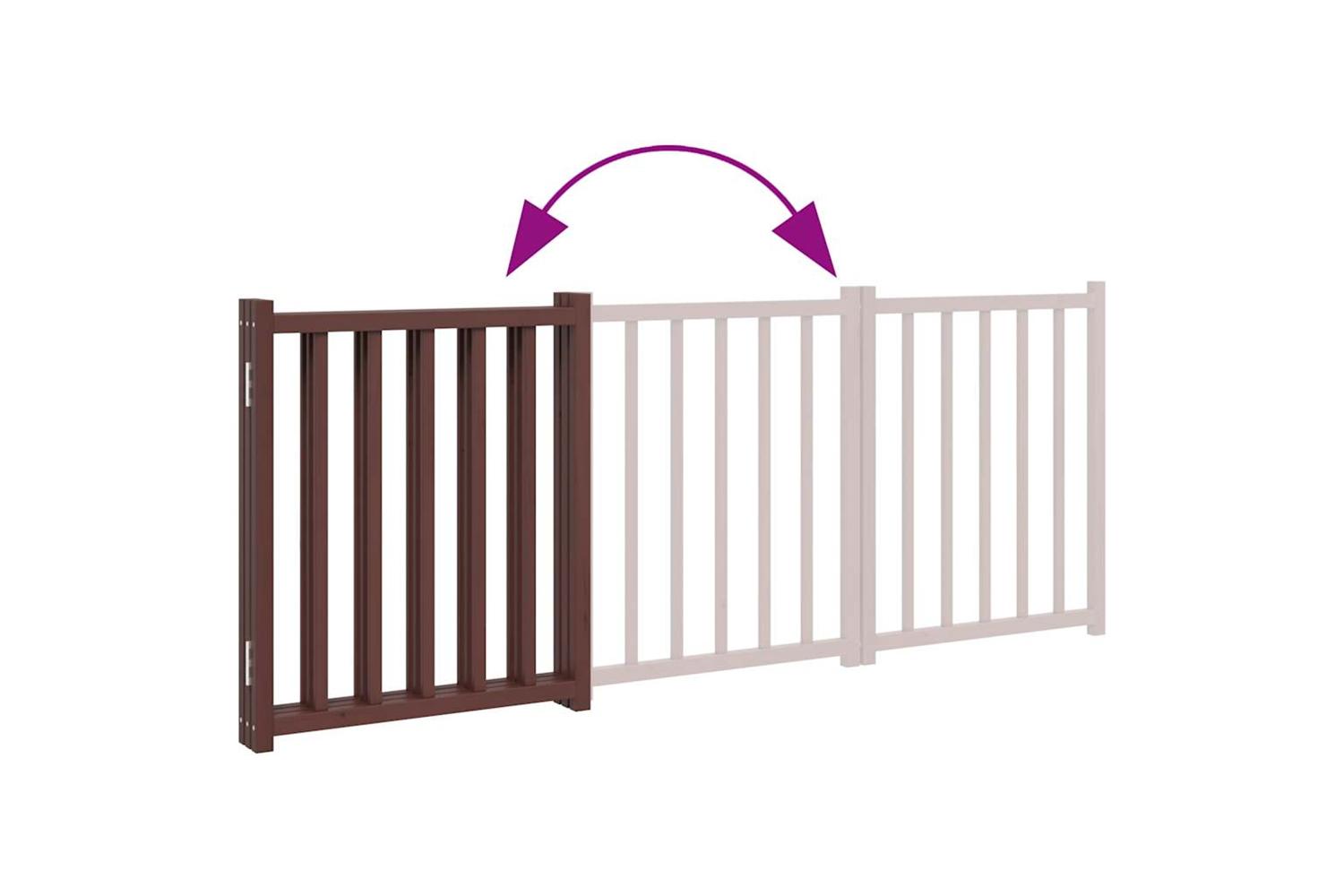 Vidaxl Dog Gate Foldable 3 Panels Brown Oak 150 Cm Solid Wood Fir-7