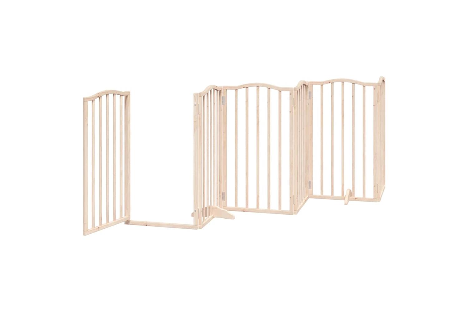 Vidaxl Dog Gate With Door Foldable 12 Panels 600 Cm Poplar Wood-5