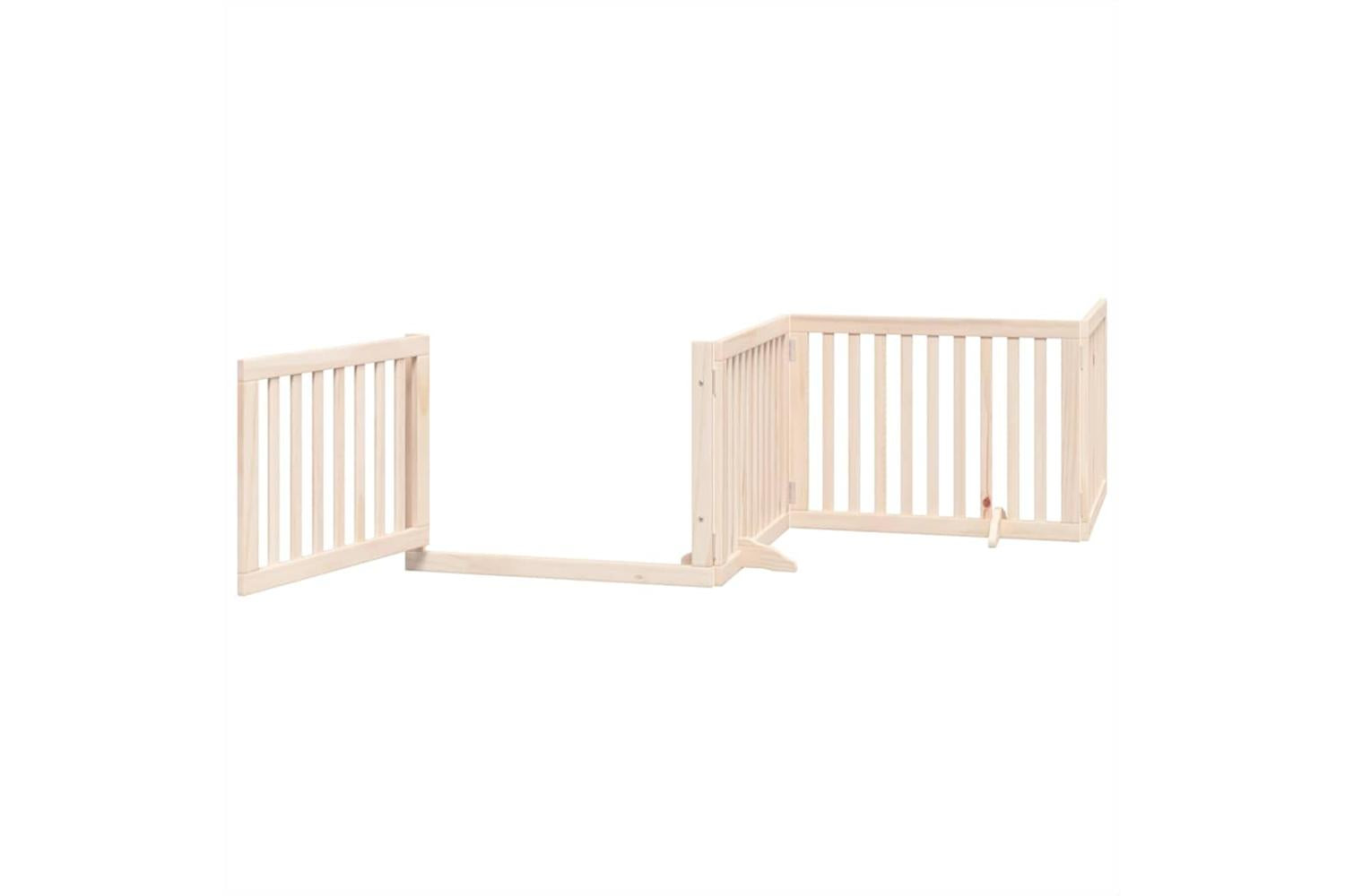 Vidaxl Dog Gate With Door Foldable 6 Panels 480 Cm Poplar Wood-4