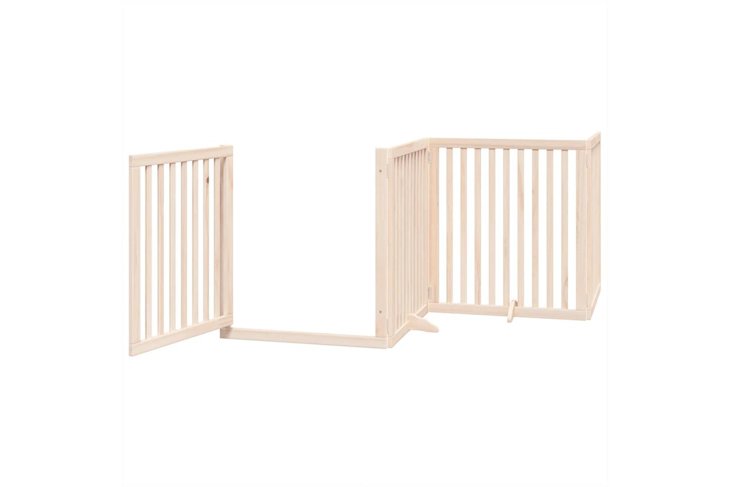 Vidaxl Dog Gate With Door Foldable 10 Panels 800 Cm Poplar Wood-4