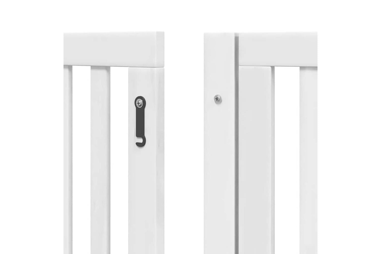 Vidaxl Dog Gate With Door Foldable 6 Panels White 480 Cm Poplar Wood-9