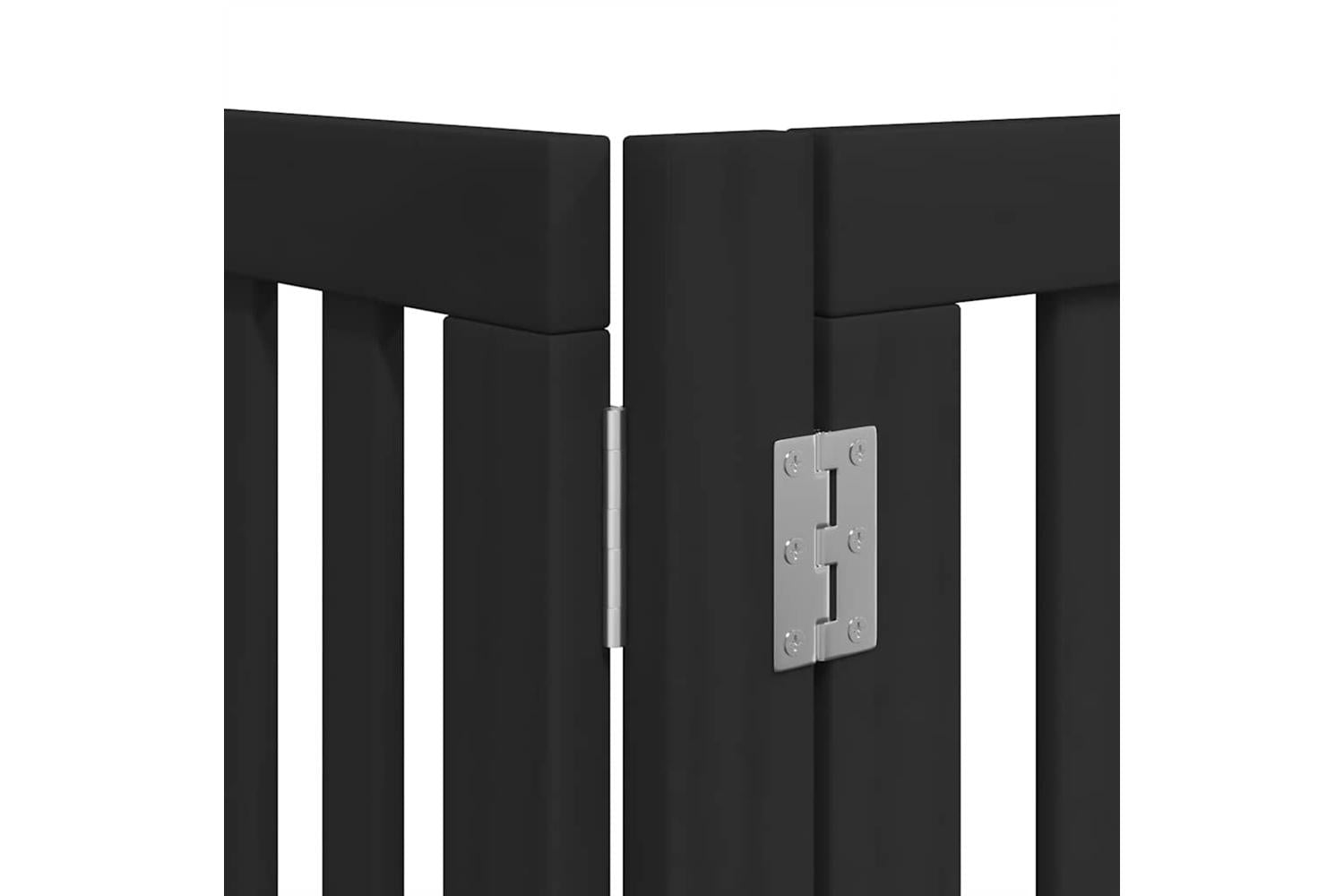 Vidaxl Dog Gate With Door Foldable 12 Panels Black 960 Cm Poplar Wood-10