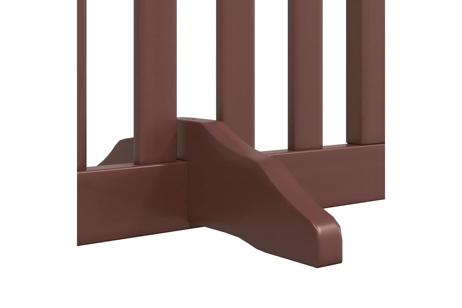 Vidaxl Dog Gate With Door Foldable 12 Panels Brown 960 Cm Poplar Wood-6