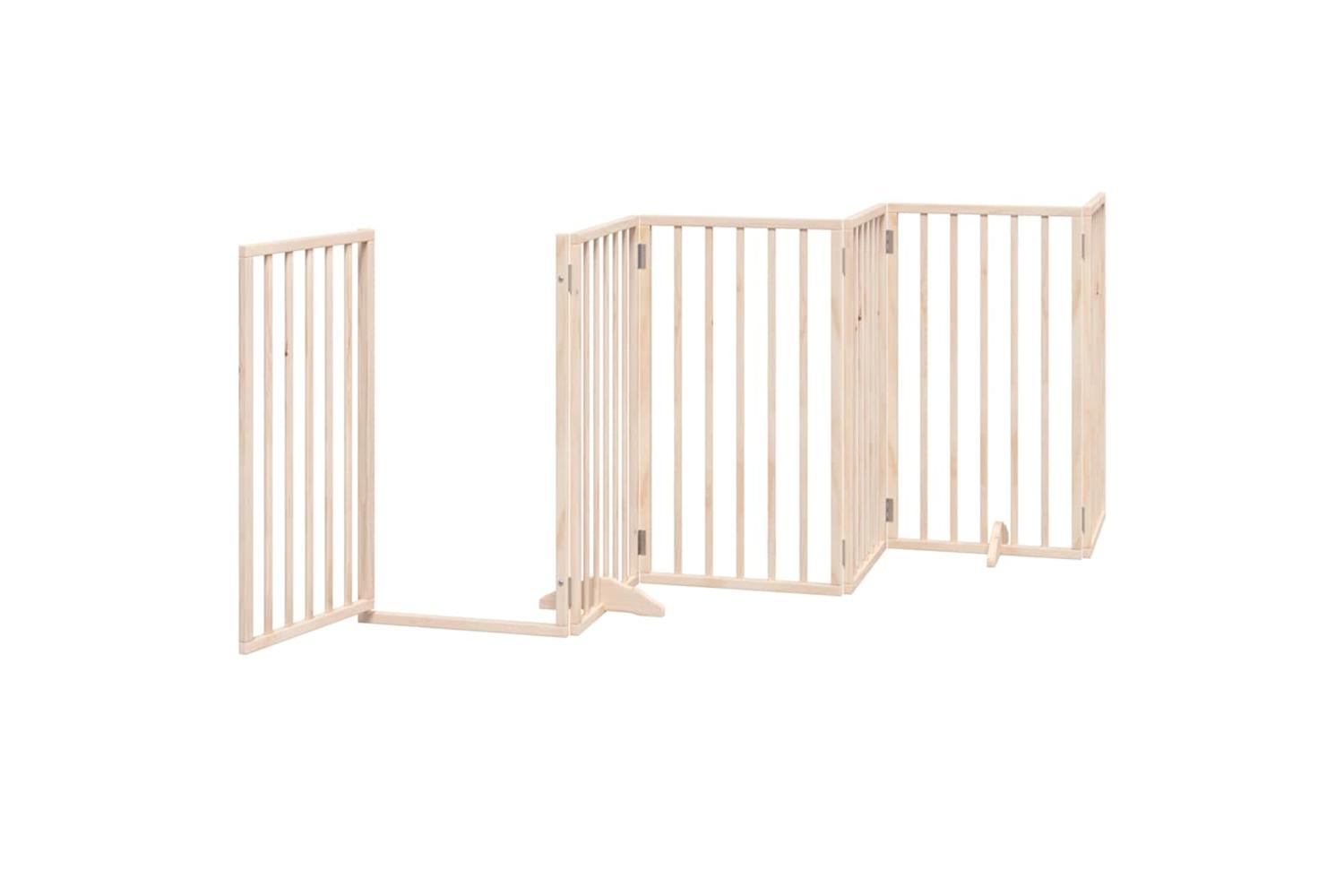 Vidaxl Dog Gate With Door Foldable 6 Panels 300 Cm Poplar Wood-4