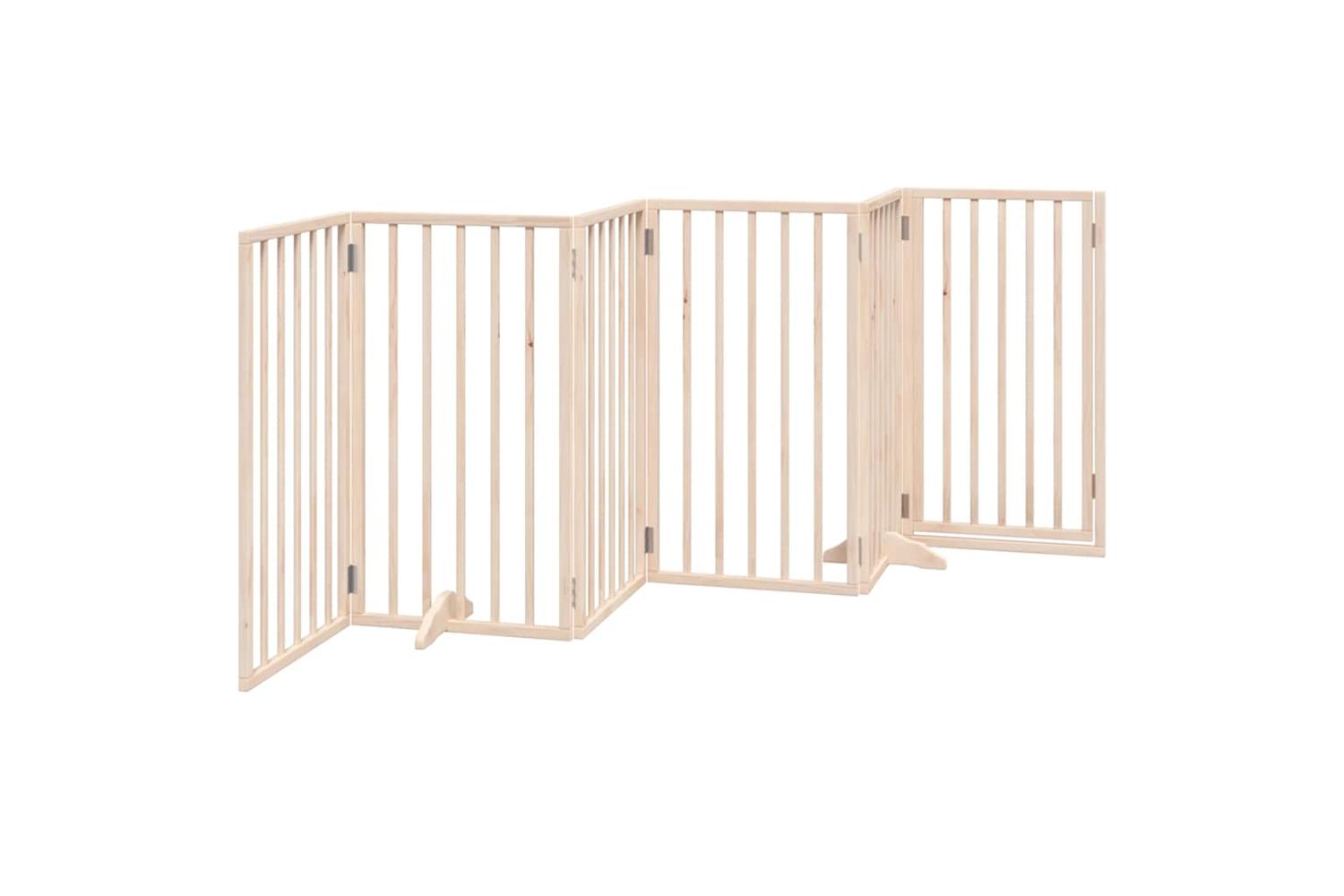 Vidaxl Dog Gate With Door Foldable 6 Panels 300 Cm Poplar Wood-6