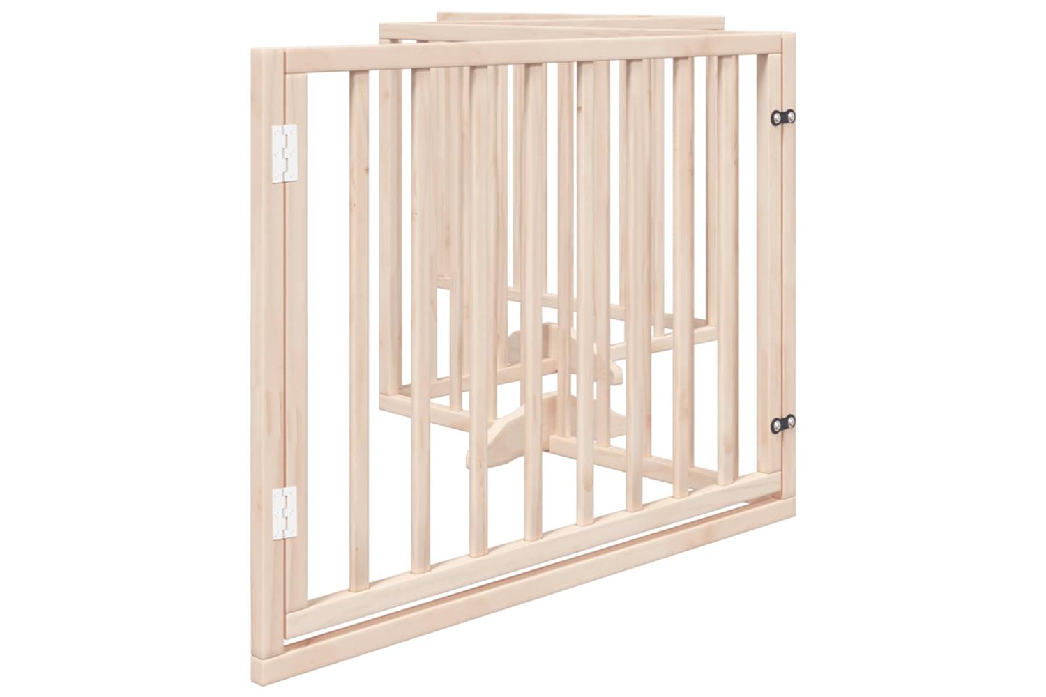 Vidaxl Dog Gate With Door Foldable 4 Panels 320 Cm Poplar Wood-5