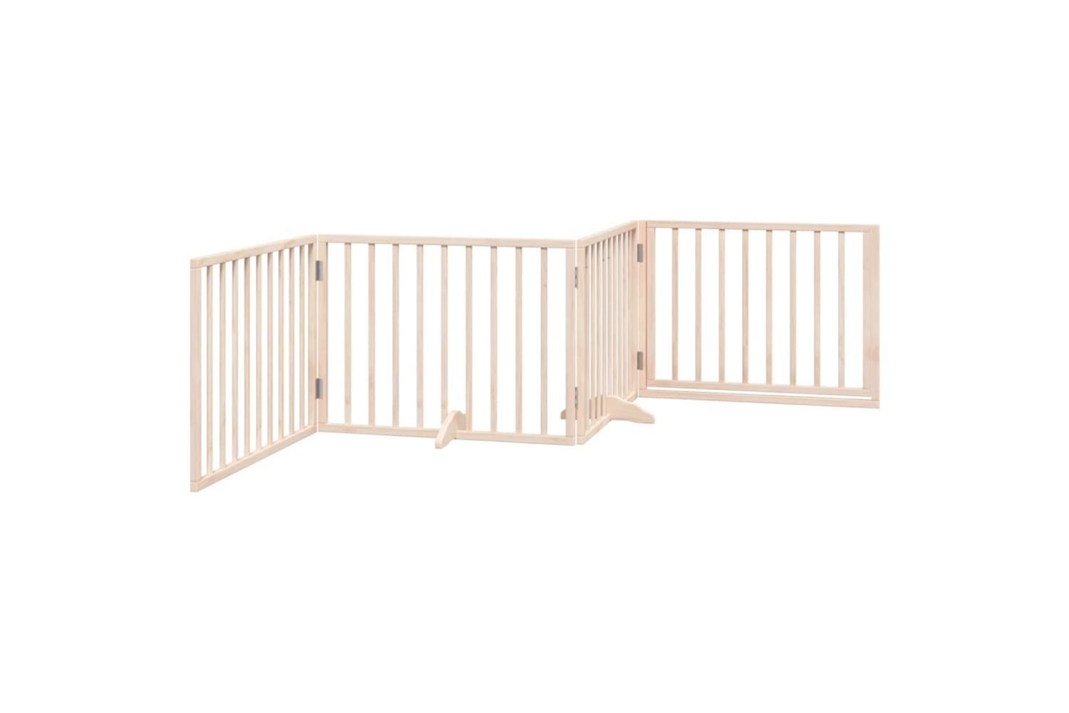 Vidaxl Dog Gate With Door Foldable 4 Panels 320 Cm Poplar Wood-6