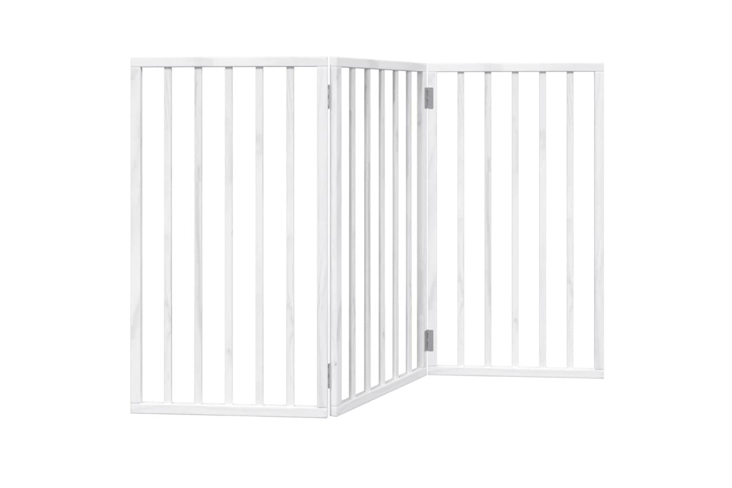 Vidaxl Dog Gate Foldable 3 Panels White 150 Cm Poplar Wood-2