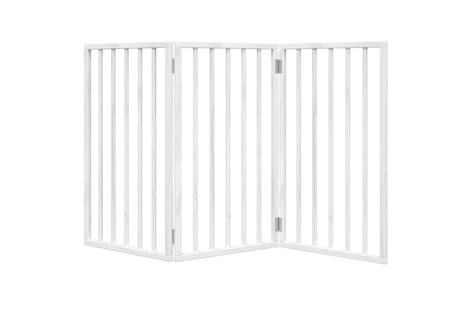 Vidaxl Dog Gate Foldable 3 Panels White 150 Cm Poplar Wood-4